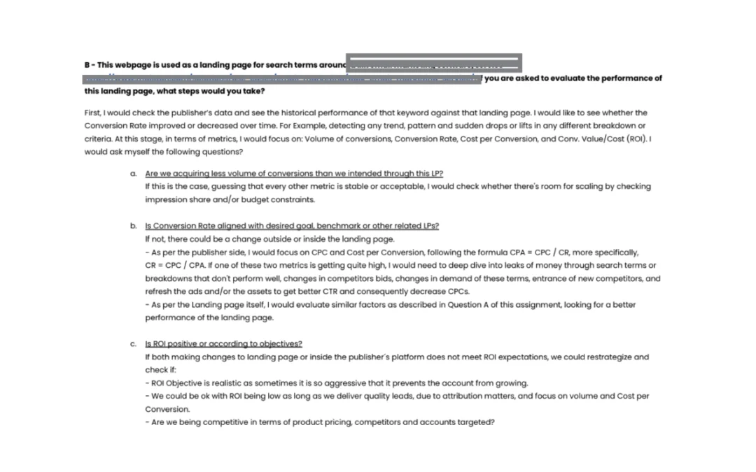 Evaluación del Desempeño de la Página de Aterrizaje para Empresa B2B Basada en Suscripción